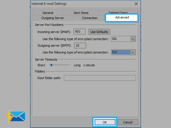 comcast imap settings for outlook 2016