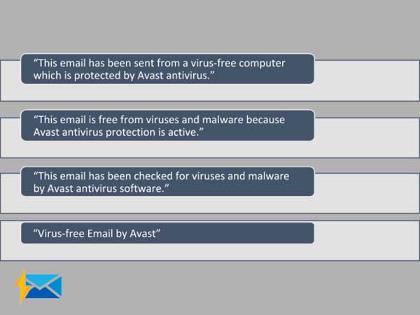 how to remove avast antivirus extra line in the email