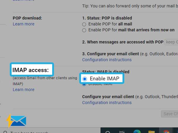 cannot set up gmail in outlook 2016