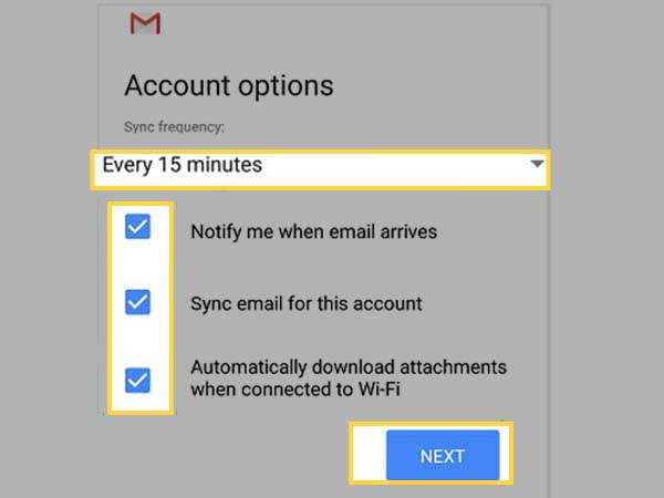 Account option