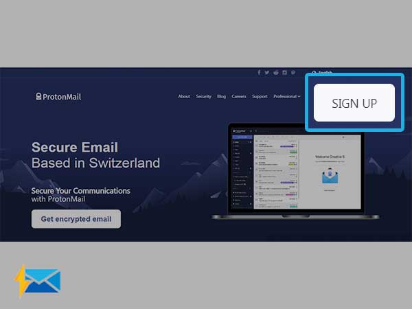 Open ProtonMail sign-up page 