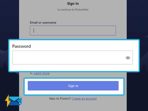 enter Protonmail password  