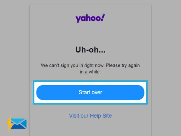 Yahoo start over page