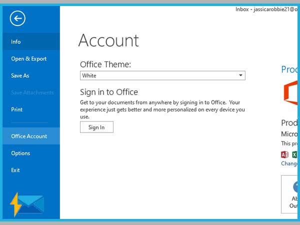 Check for updates in Outlook Account