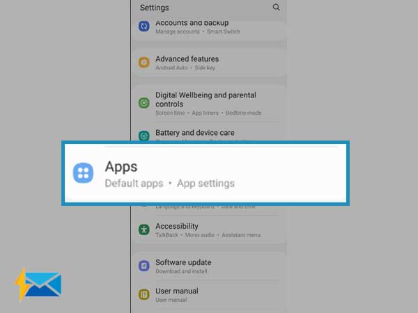 Go to “Apps” on Android Settings