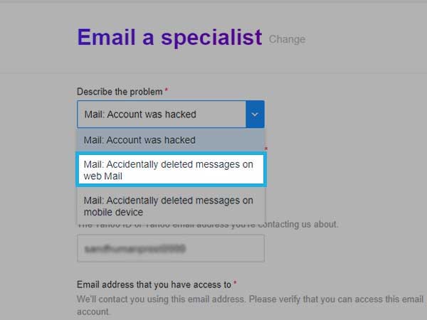 select “Mail: Accidentally deleted messages on webmail”