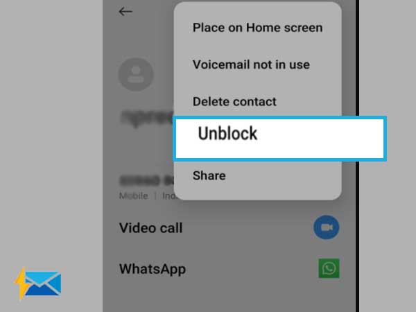 unblock a contact on Android