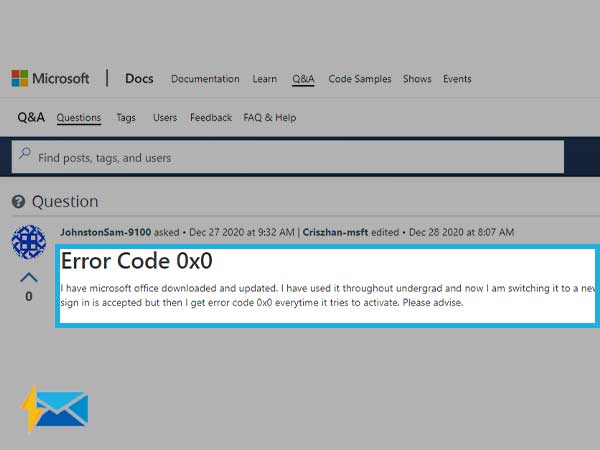 Error-code-0x0-query
