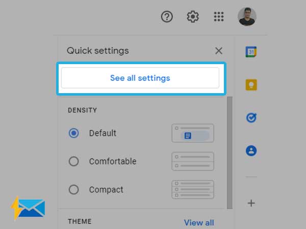 gmail quick settings