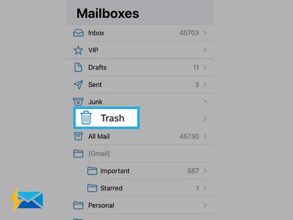 Trash Folder in iPhone