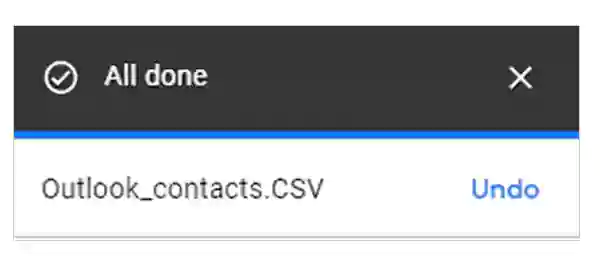 Notification after importing contacts.
