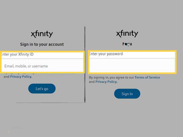 Enter your registered Email address Xfinity ID and Password in the respective text-fields.