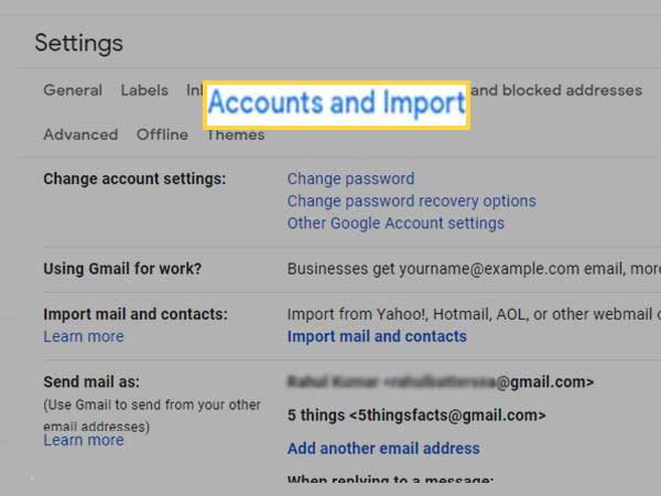 Google Accounts and imports