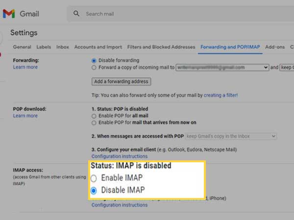 Enable Gmail IMAP Settings 