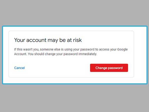 Google account at risk