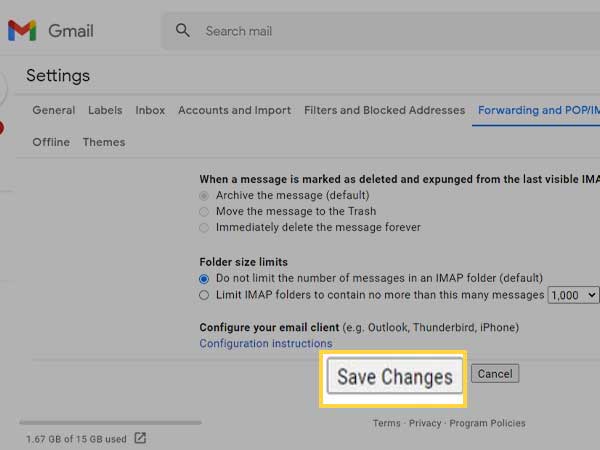 Click on Save Changes