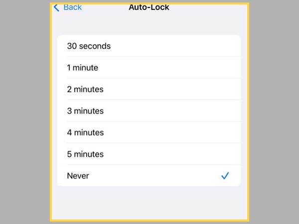 Enable Auto-lock on iPhone time