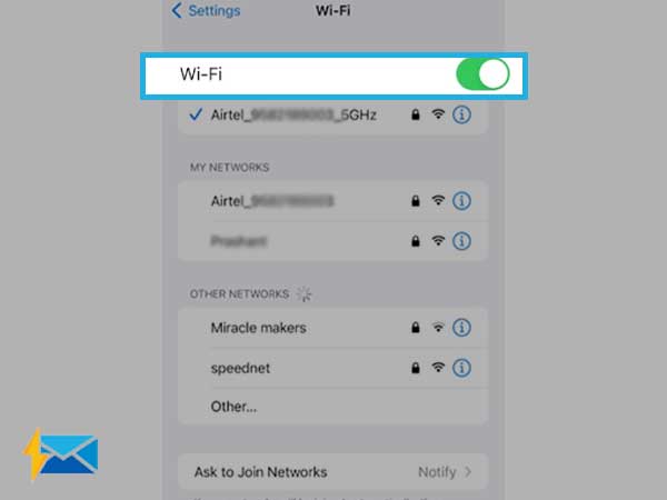 Access the Wi-Fi option on your mobile.