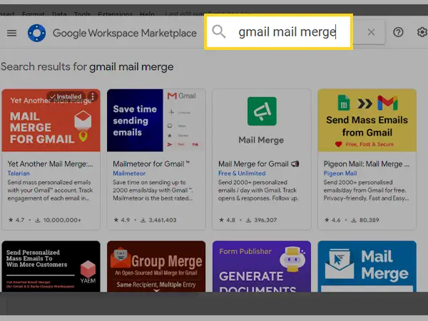 Gmail mail merge