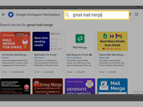 Gmail mail merge addon