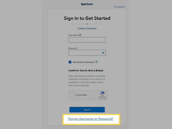 Click on Forgot Username or Password?