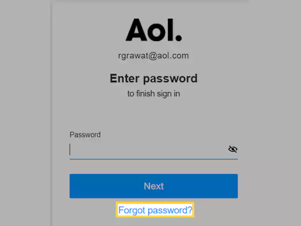 Click on Forgot Password