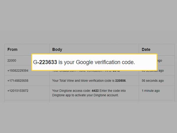 check for google verification code