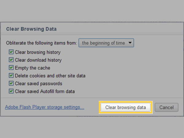 clear browsing data