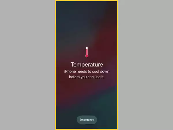 iPhone overheating warning.