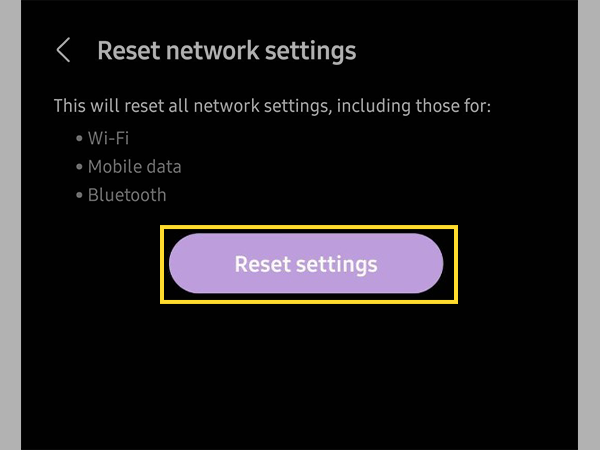 Tap on Reset Settings button