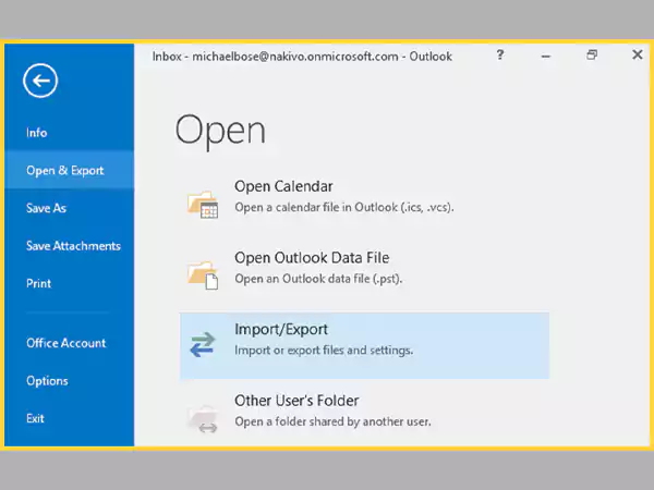 Outlook PST import/export