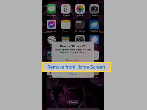 Select Remove From Home Screen.
