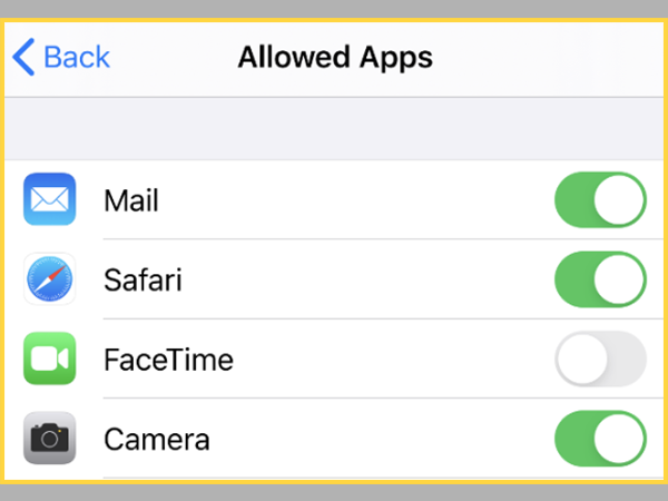 Turn off the toggle of the app you want to hide.