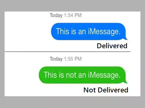 Green color when a message is not delivered.