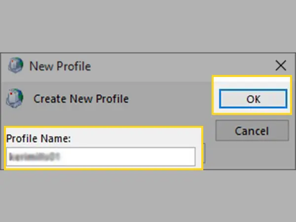 Select the name of the new profile created and click OK