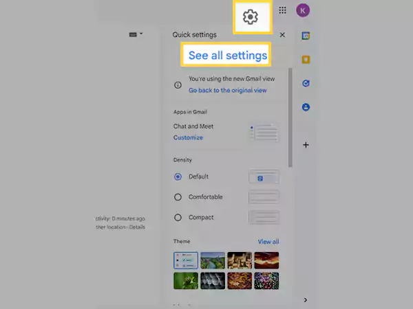 Click on Settings icon and select See All Settings