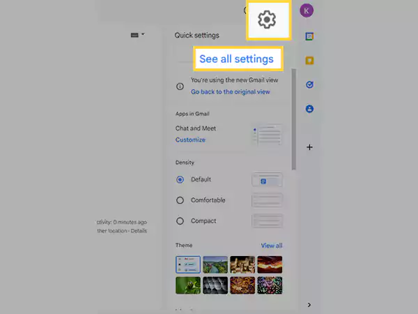 Click on Settings icon and select See All Settings