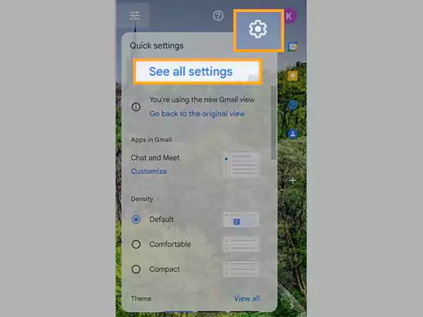 Click on the settings icon and click See all Settings