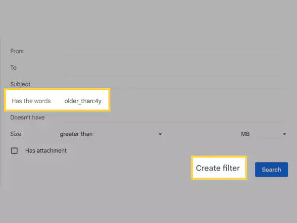 Enter the command and click Create Filter