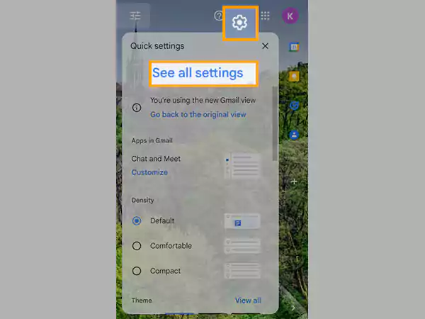 Click on the Settings icon and select See All Settings