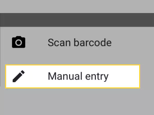 Select Manual Entry