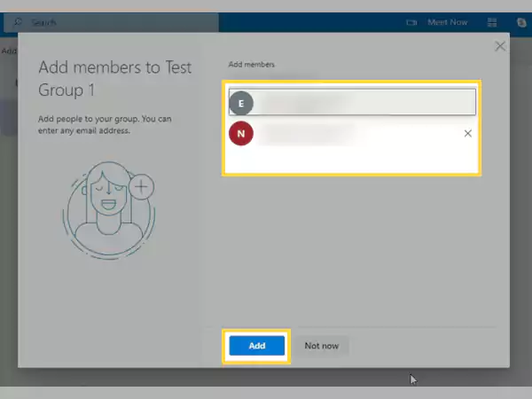 Add group members and click Add.