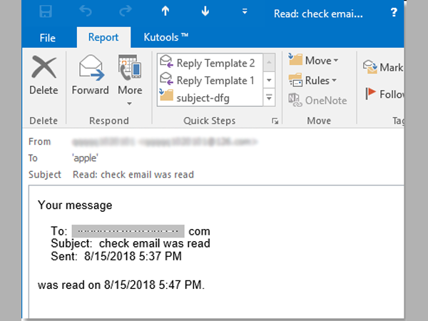 Read Receipt in Outlook