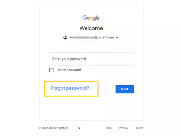 Click on Forgot Password