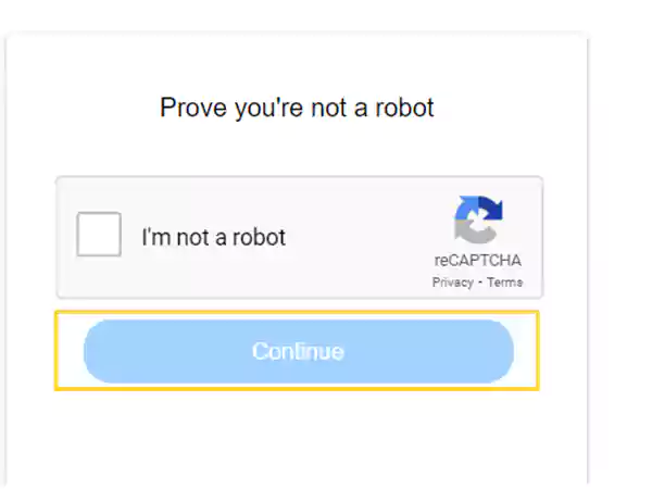 Fill in the captcha and click Continue