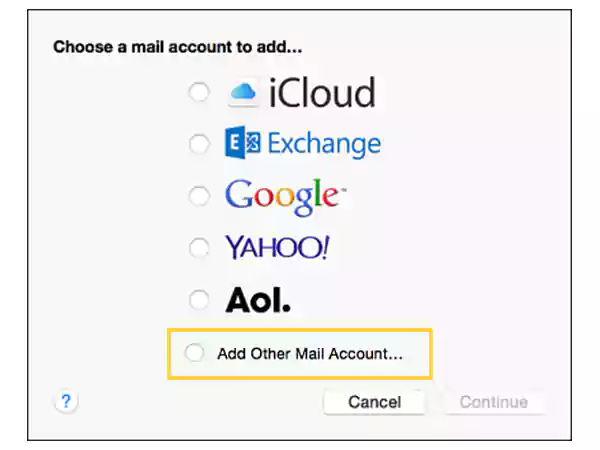 Select Add Other Mail Account
