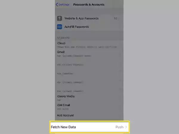 Tap on Fetch New Data