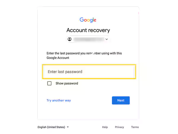 Enter any previous password