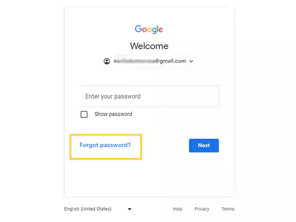 Click on Forgot password
