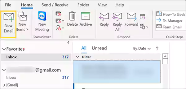 Click on the ‘New Mail’ option